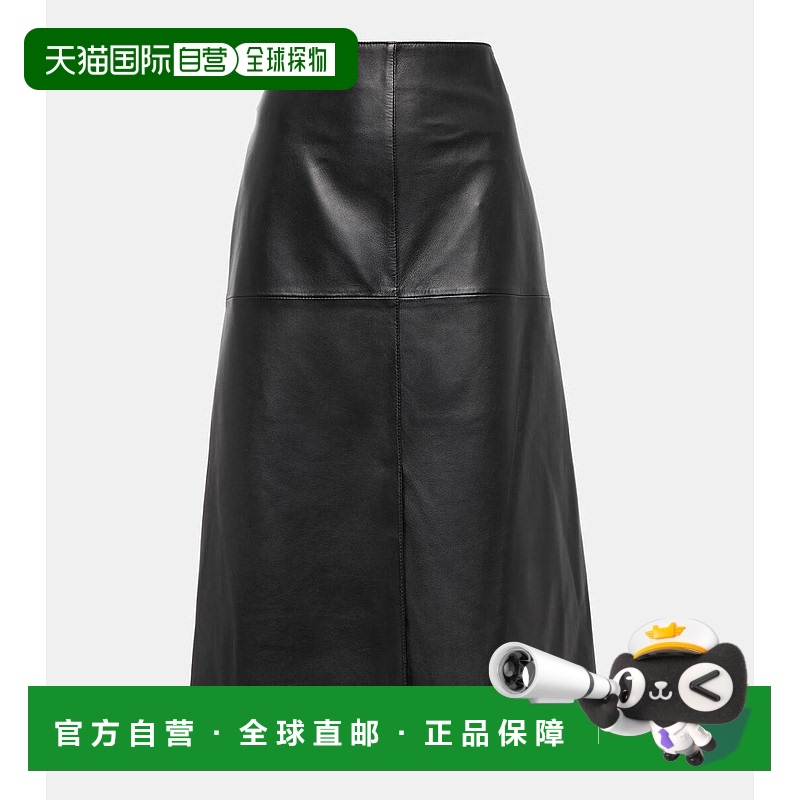 1h可退 香港直邮JOSEPH 约瑟夫 女士 Sidena A字形皮革中长半身裙