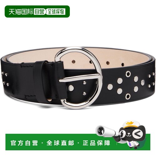 香港直邮Marni 玛尼 男士 黑色 Metal Studs Leather 腰带 CNMO01