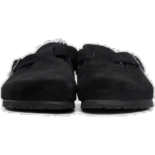 香港直邮Birkenstock 徽标皮毛一体衬里穆勒鞋凉鞋 259881