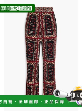 1h可退 香港直邮FARM RIO 女士 褶裥印花缎面阔腿裤 329030SNAKES