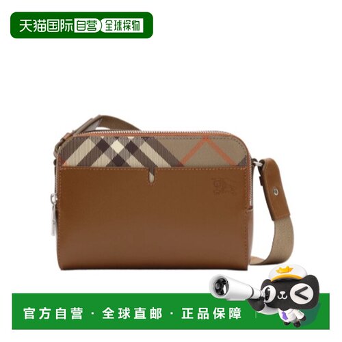 香港直邮BURBERRY/博柏利 男士 Pop格纹斜挎包 26FW