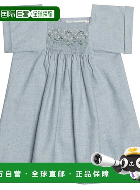 1h可退 香港直邮Bonpoint 婴儿 Pais 棉质斜纹布羊毛连衣裙童装