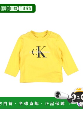 1h可退 香港直邮calvin klein 婴儿 T恤童装 yellow黄色 舒适时尚