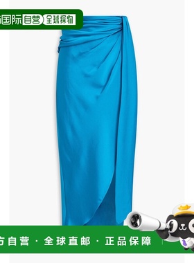 香港直邮Simkhai 女士 垂褶缎面绉纱长款半身裙 4233015QPHTHALOB