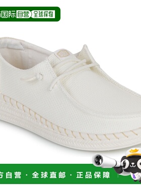 欧洲直邮HEYDUDE女鞋一脚蹬Wendy Espadrille Woven White