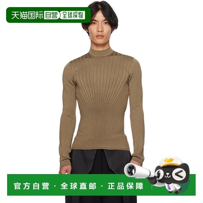 1h可退 香港直邮Mugler 穆勒 男士 卡其色 Sculpting 针织衫 25F2