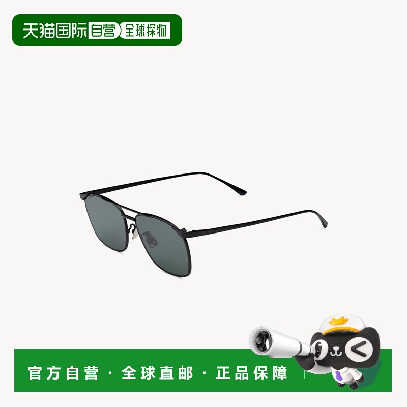 自营欧洲直邮YSL圣罗兰 SL 796半哑光黑/黑色金属方形太阳镜男女