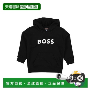1h可退 香港直邮BOSS 波士 男童 连帽卫衣童装 black黑色 舒适时