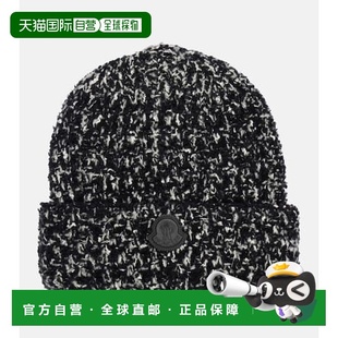 香港直邮Moncler 盟可睐 女士 徽标羊毛混纺棉帽子小便帽针织帽