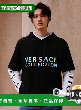 香港直邮Versace 徽标连帽长袖T恤 V800886VJ00358V2005范思哲