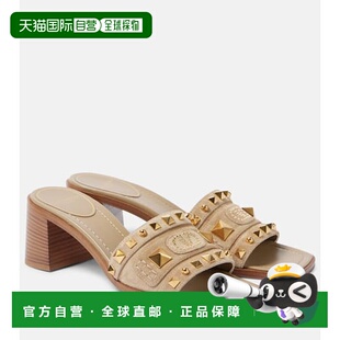 香港直邮valentino 华伦天奴 女士 Plaster Caster 50 铆钉绒面革