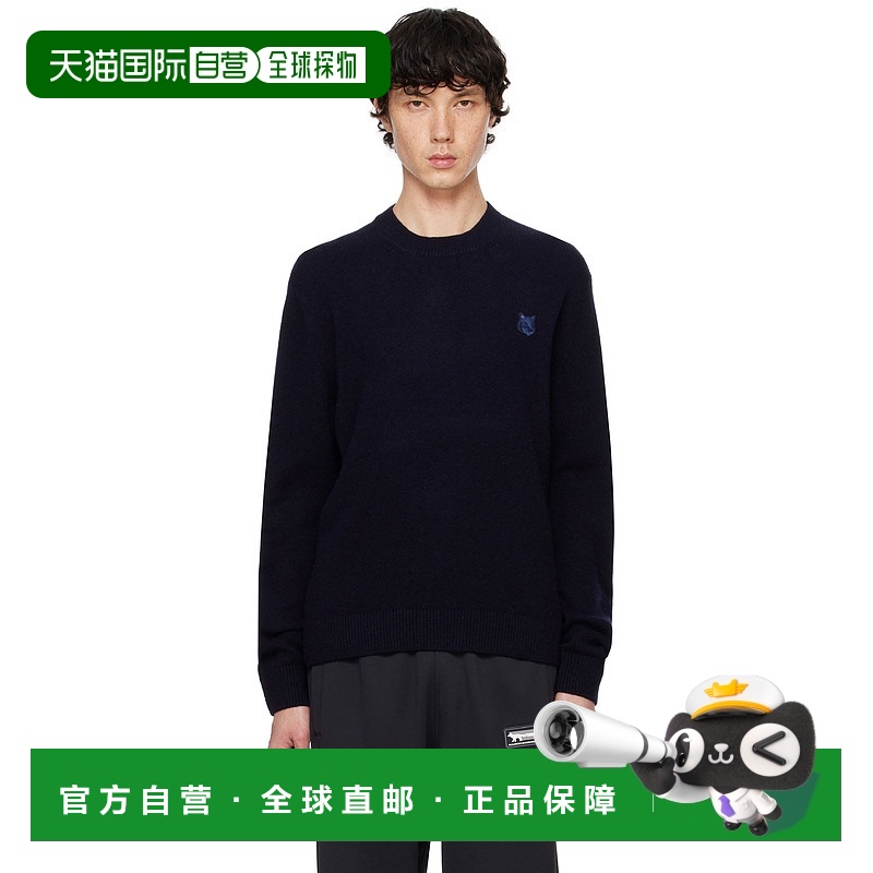 1h可退 香港直邮MAISON KITSUNE 男士 海军蓝 Bold Fox Head Patc