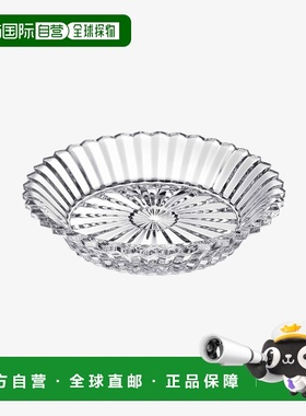欧洲直邮Baccarat巴卡拉 Mille Nuits透明水晶放射状切割沙拉盘