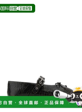 1h可退 香港直邮Miu Miu 缪缪 女士 黑色皮质芭蕾平底鞋 5F210EF0