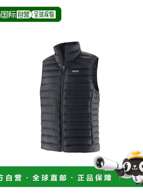 自营欧洲直邮PATAGONIA DOWN SWEATER男士黑色再生尼龙羽绒马甲