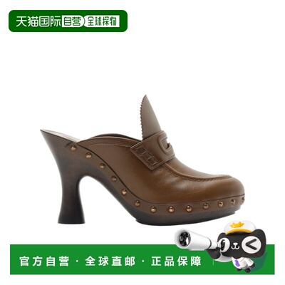 香港直邮Burberry 皮革 Potter 木底鞋 女款
