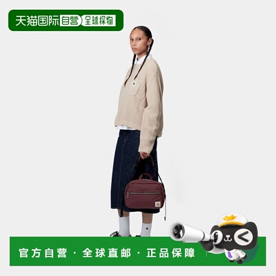 自营欧洲直邮Carhartt WIP Leroy暗枣红尼龙方形标签斜挎包男女通
