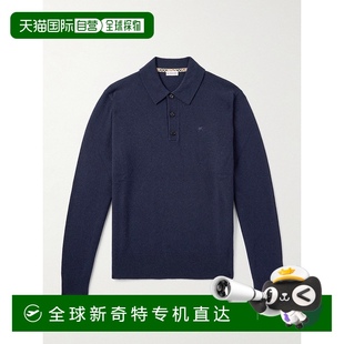 香港直邮Burberry 男士 1h可退 巴宝莉 修身 Logo刺绣羊绒Polo衫