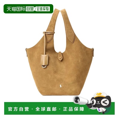 香港直邮Ralph Lauren Play 中号绒面革手提包单肩包 100054668
