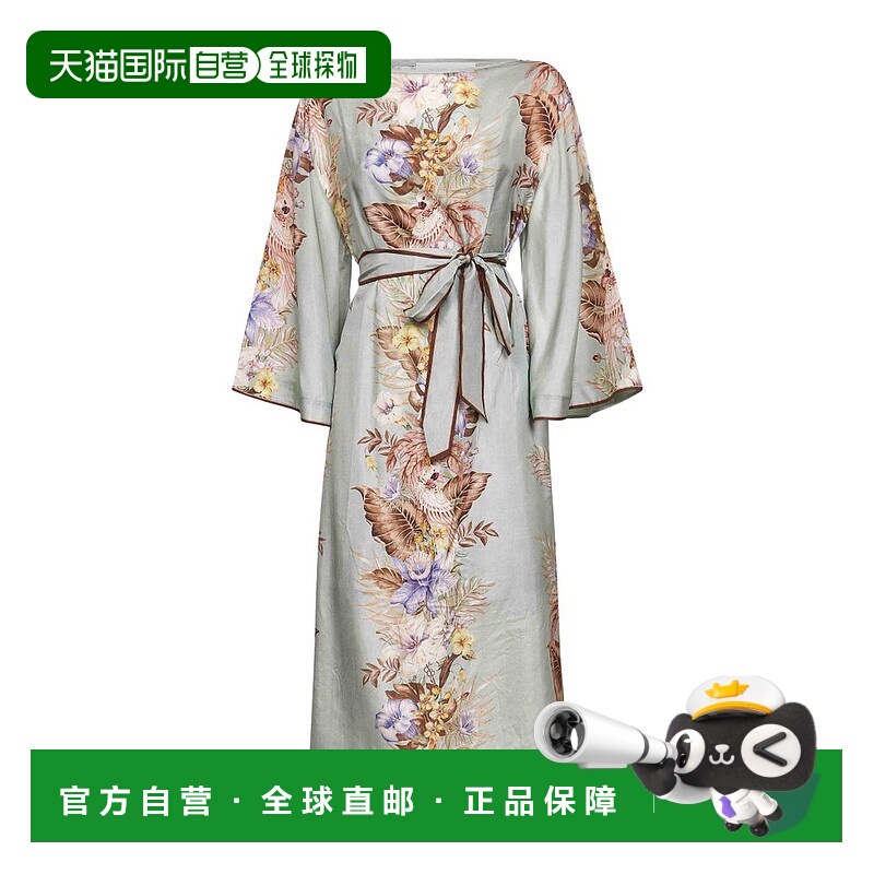 香港直邮ZIMMERMANN 女士 Coco 束腰中長連身裙 4231DSS254