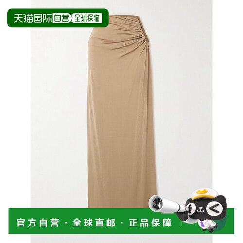 1h可退 香港直邮magda butrym 女士 剪口褶皱弹性针织长款半身裙