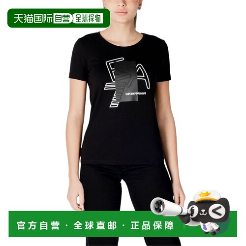 香港直邮EA7 女士T恤 7W000187AF10373UC001 SS2025 黑色 7W00018