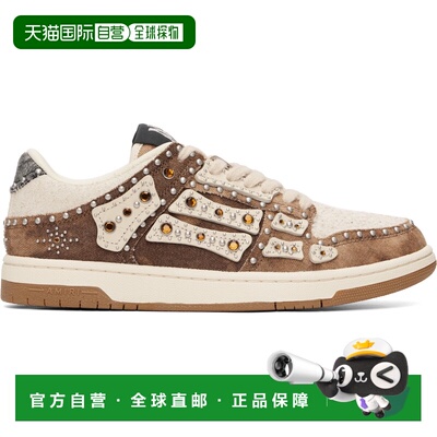 香港直邮AMIRI 男士 棕色 & 驼色 Stud Skel Top Low 运动鞋 AMSN