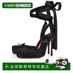 毫米系帶高跟鞋 歐洲直郵CHRISTIAN LOUBOUTIN 100 緞面縐紗女款