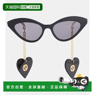 1h可退 香港直邮Gucci 古驰 女士 猫眼太阳眼镜 000919 black黑色
