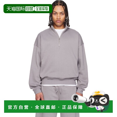 香港直邮SKIMS 男士 紫色 Fleece Lounge Relaxed Quarter Zip 连