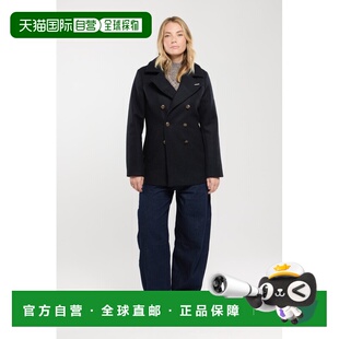自营欧洲直邮Armor 女士浓郁海军蓝羊毛双排扣大衣 Lux