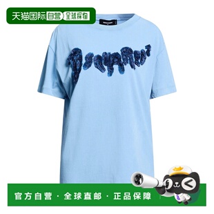 女士 二次方 T恤 blue蓝色 1h可退 舒适时尚 香港直邮Dsquared2