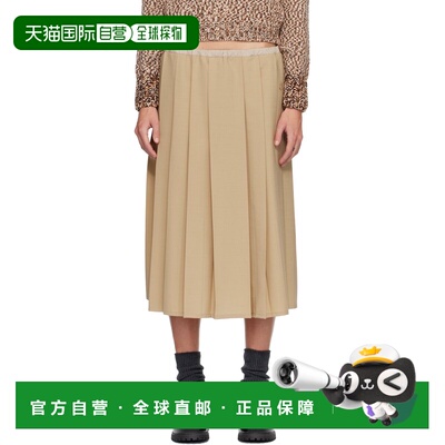 香港直邮Moncler 盟可睐 女士 驼色压褶半身裙 K20932D0000854AUD