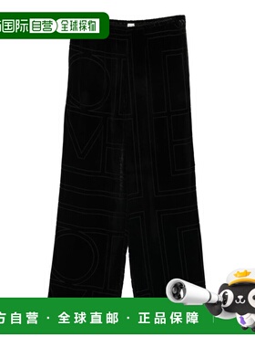 1h可退 香港直邮toteme 女士 黑色 Monogram Devore 长裤 261WRB1