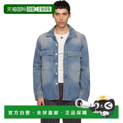 香港直邮Courreges 男士 蓝色 Workwear 牛仔衬衫 126DCH123DE005