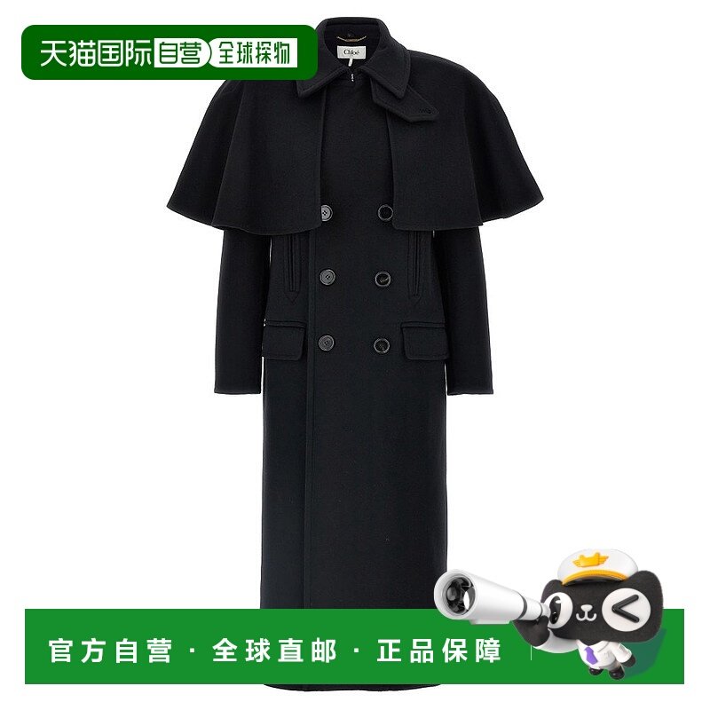 1h可退 香港直邮Chloe 蔻依 女士 双面羊毛斗篷大衣 CH24WMA05161