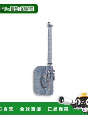 自营欧洲直邮Balenciaga巴黎世家 Le Cagole女士蓝色棉水钻牛仔钱