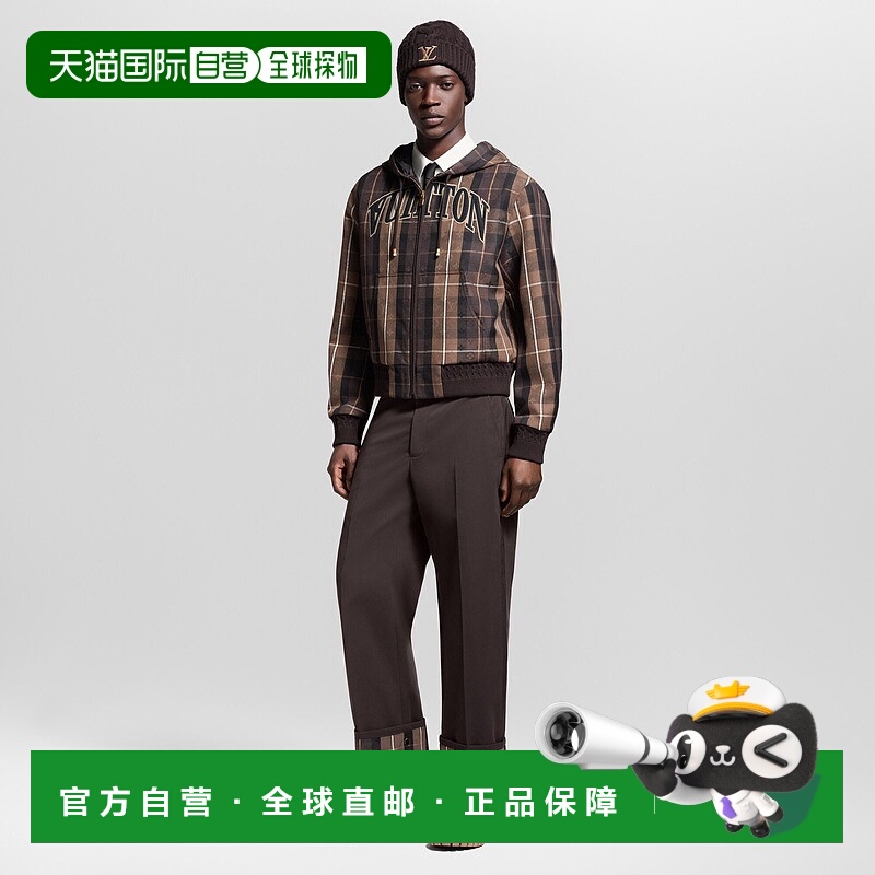自营1h可退 欧洲直邮LV路易威登 男士深棕色棉老花图案长裤