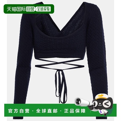 1h可退 香港直邮Patou 女士 短款羊毛羊绒毛衣 black黑色 舒适时