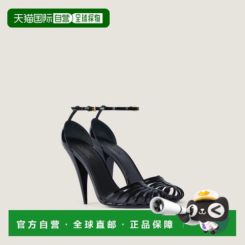 自营欧洲直邮Givenchy纪梵希 Cage女士黑色漆皮细高跟凉鞋