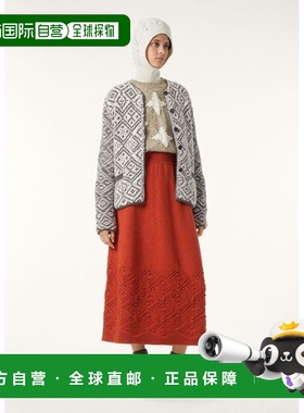 自营欧洲直邮Loro Piana 女士红色羊绒半身裙