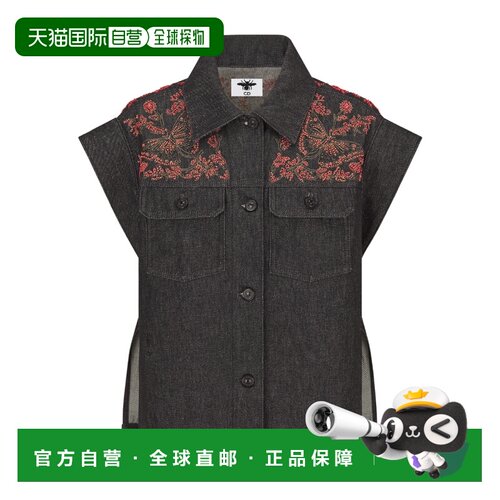 香港直邮Dior 刺绣牛仔马甲 412V19X3295新款 【付后1h可退】