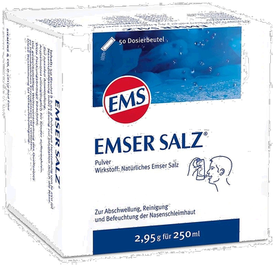 欧洲直邮德国药房EMSER加强型洗鼻海盐鼻炎鼻腔清洁50包*2.95g