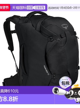 欧洲直邮Osprey小鹰 Fairview® 55 Travel Pack女士黑色涤纶旅行