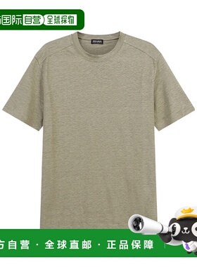 香港直邮Zegna 亚麻短袖T恤 UD376A7D783杰尼亚正品时尚高级感
