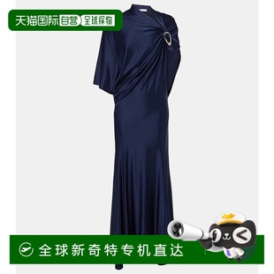 连衣裙 1h可退 香港直邮Rabanne 女士 垂褶不对称针织长款