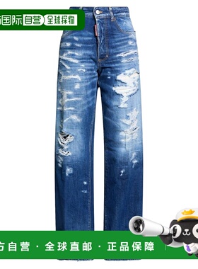 香港直邮Dsquared2 二次方 女士 直筒裤 blue蓝色 舒适时尚