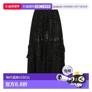 1h可退 香港直邮Self-Portrait 女士 黑色粘胶纤维半身裙 RS26196