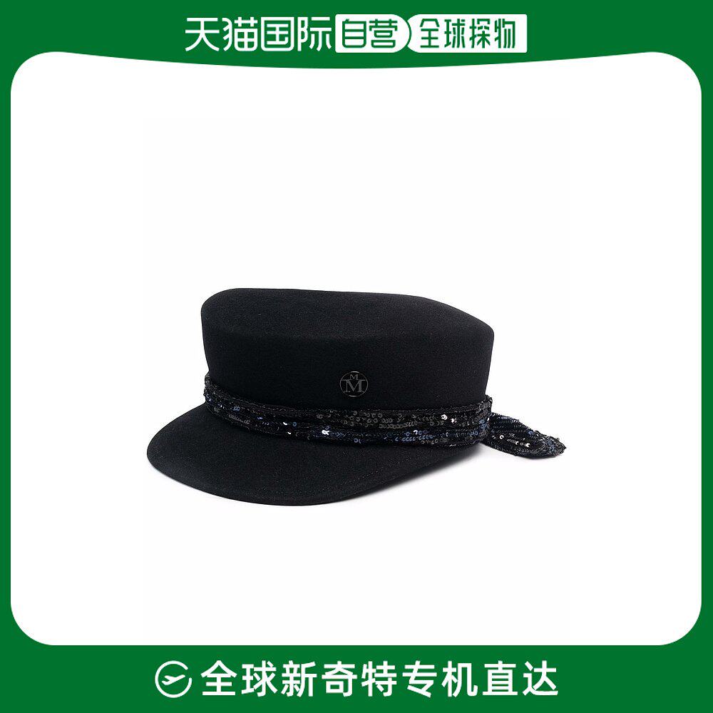 香港直邮maison michel 女士maison michel 黑色帽子