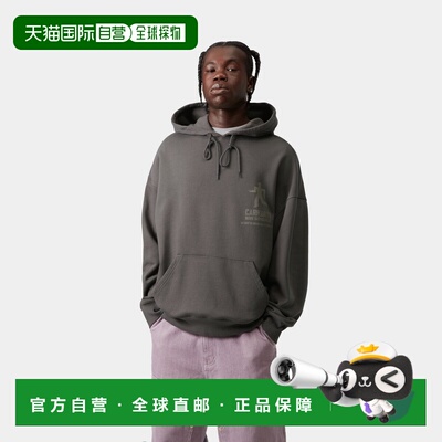 自营欧洲直邮Carhartt WIP Distance男士石墨色棉宽松连帽卫衣